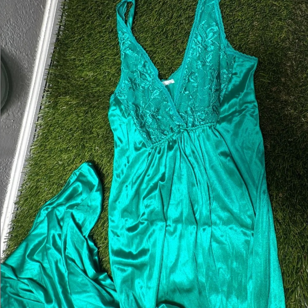 Elegant Vintage Teal slip dress